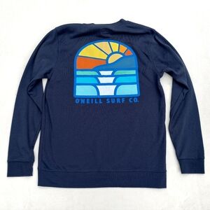 O'Neill Men's Size Small Navy Blue Stained Glass Graphic Print Sweatshirt Surf